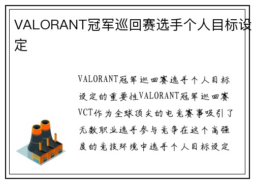 VALORANT冠军巡回赛选手个人目标设定